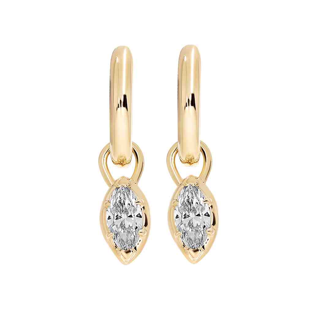 Marquise Shape Hoops Earrings ER22197A
